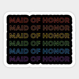 Rainbow Maid of Honor Sticker